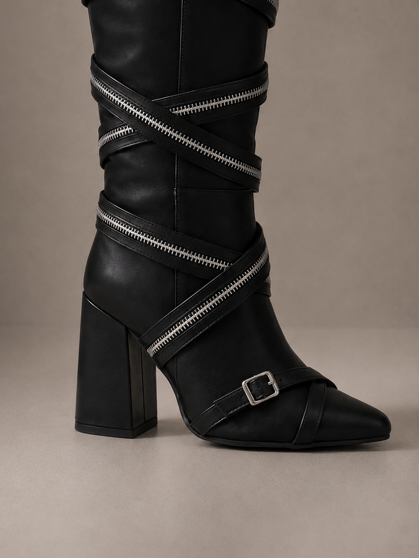 Bota Zipper Black