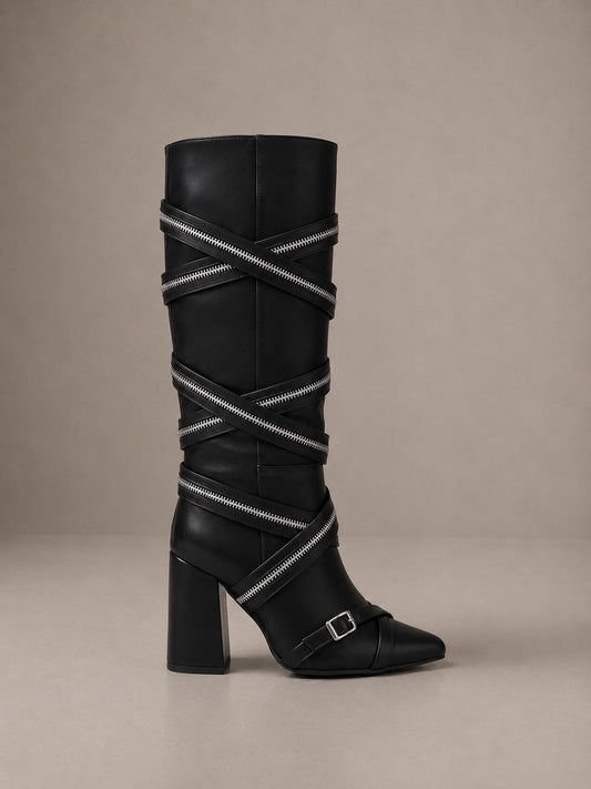 Bota Zipper Black