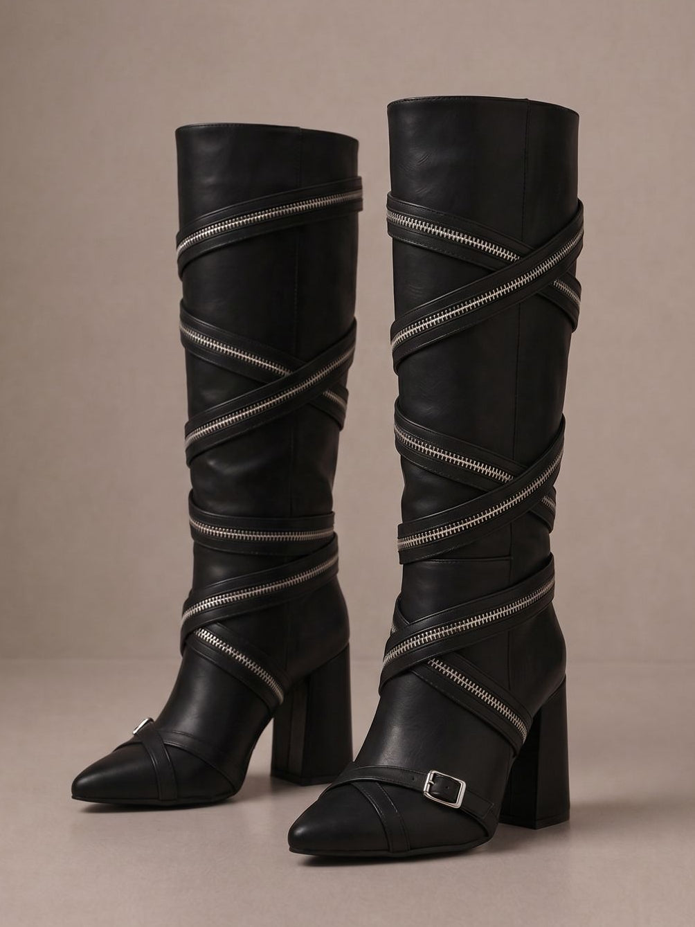Bota Zipper Black